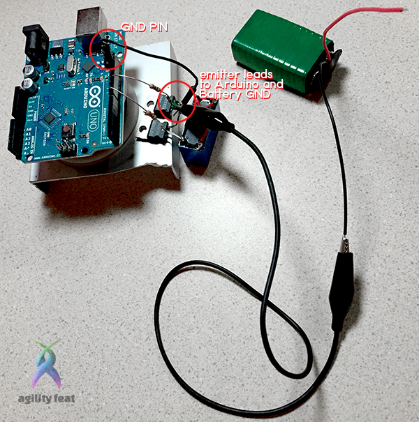 Picture showing how to hook up reversible relay switch emitters to ground pole